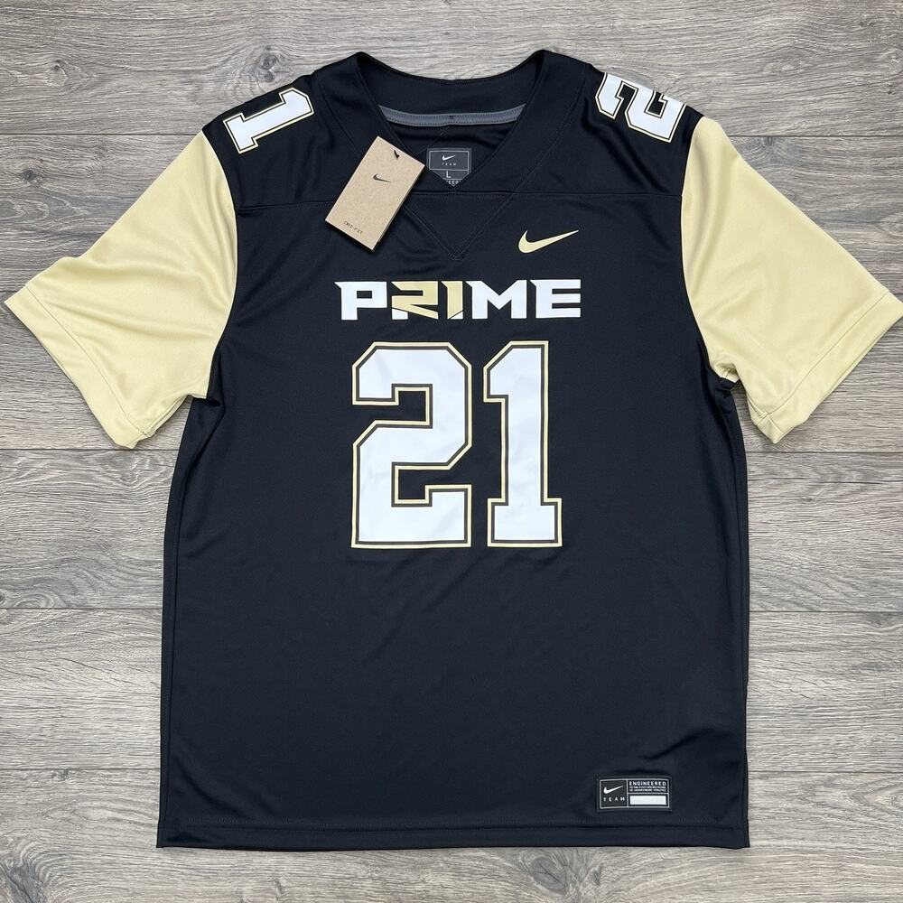 Nike Prime Sadeur Sanders Jersey Size Large Mens Black Prime 2.0 #21 Football